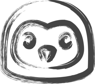 Single brush animal icon owl clipart