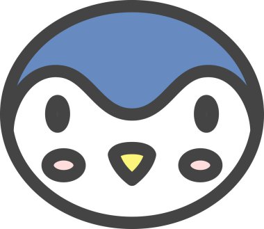 Tek renkli hayvan ikonu pengueni