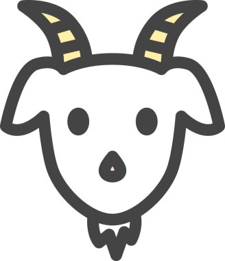 Single color animal icon goat clipart