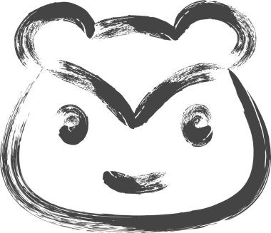 Tek fırçalı hayvan ikonu sincap