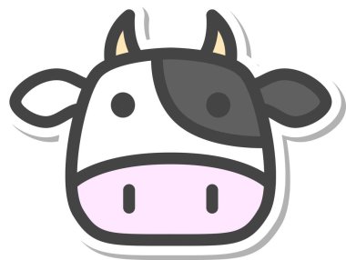 Etiketli hayvan simgesi simgesi ineği