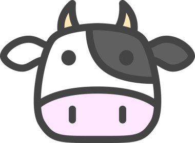 Renkli hayvan ögesi simgesi ineği