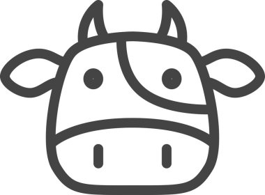 Satır çizimi hayvan ögesi simgesi ineği