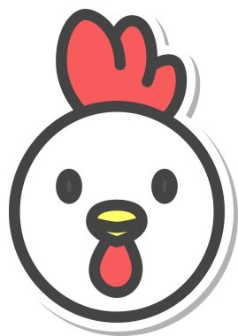 Sticker animal single item icon chicken clipart