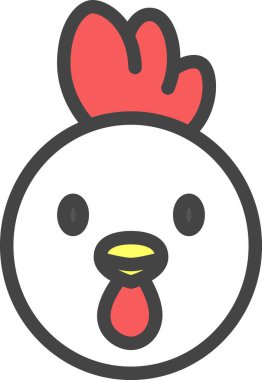 Renkli hayvan ögesi simgesi tavuk