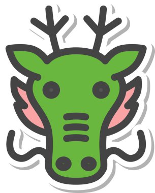 Etiketli hayvan simgesi simgesi ejderhası