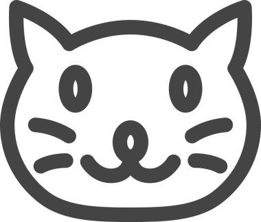 Satır çizimi hayvanlar için tek öge simgesi kedi