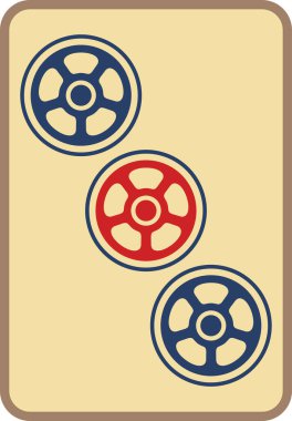 Antika stil eski mahjong fayans tek öge simgesi