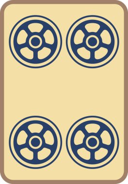 Antika stil eski mahjong fayans tek öge simgesi