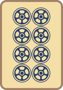 Antika stil eski mahjong fayans tek öge simgesi