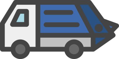 Renkli araç ile ilgili tek öge simgesi çöp kamyonu