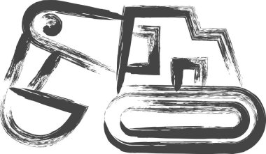 fırça yazma aracı ile ilgili tek öge simgesi kazıcı arabası