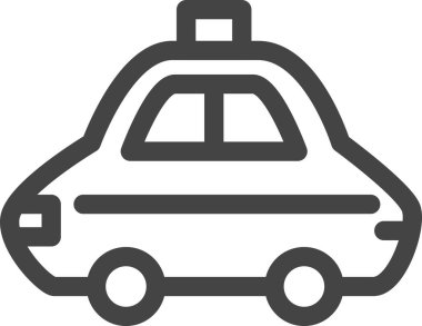 Satır çizimi araçla ilgili tek öge simgesi polis arabası