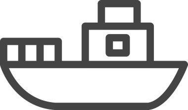 Satır çizimi araçla ilgili tek öge simgesi balıkçı teknesi