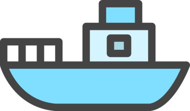 Renkli araç ile ilgili tek öge simgesi balıkçı teknesi