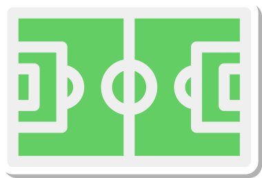 Çıkartma sporla ilgili tek parça simgesi futbol sahası