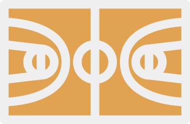 Renkli sporla ilgili tek parça ikon basketbol sahası