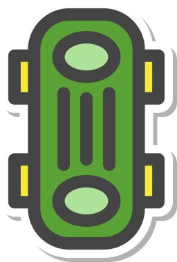 Çıkartma sporla ilgili tek öge simgesi kaykayı