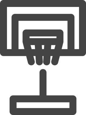 Çizgi çizimi sporla ilgili tek öge ikonu basketbol hedefi