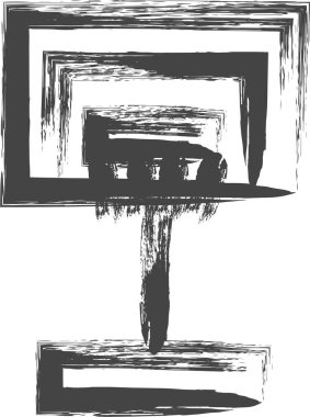 fırça yazma sporla ilgili tek öge ikonu basketbol hedefi