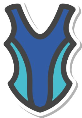 Çıkartma sporla ilgili tek parça simge mayo ikonu