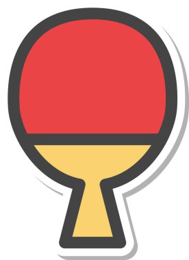 Çıkartma sporla ilgili tek öge simgesi masa tenisi raketi