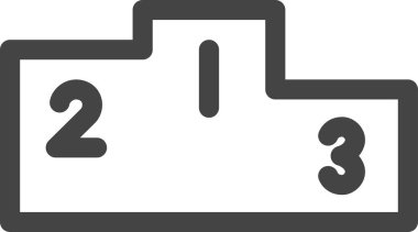 Çizgi çizimi sporla ilgili tek öge simgesi podyumu