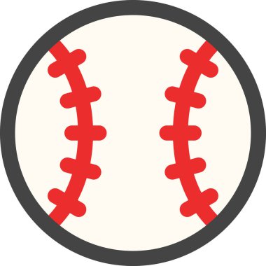 Color sports-related single item icon baseball ball clipart