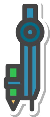 Çıkartma okulu araçları ilgili tek öge pusula simgesi