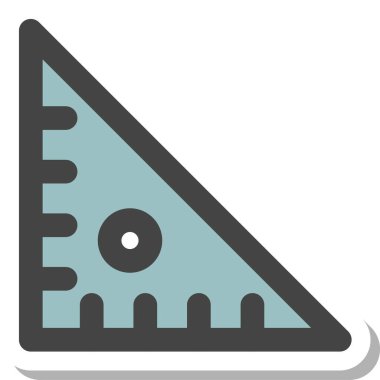 Çıkartma okulu araçlarıyla ilgili tek öge simgesi üçgen cetvel