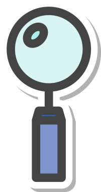 Çıkartma okul malzemeleri ilgili tek öge simge büyüteç