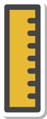 Çıkartma okulu araçları ile ilgili tek öge simgesi cetveli