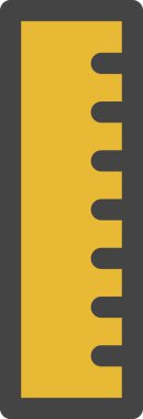 Renkli okul araçlarıyla ilgili tek öge simgesi cetvel