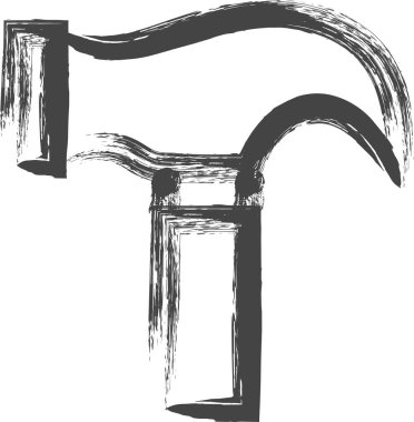 Fırça yazma araçlarıyla ilgili tek öge simgesi: çekiç