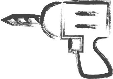 Fırça yazma araçlarıyla ilgili tek öge simgesi: elektrikli matkap