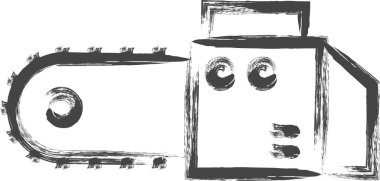 Fırça yazma araçlarıyla ilgili tek öge simgesi: elektrikli testere