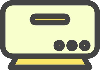 Günlük ihtiyaçlarla ilgili tek renk simgesi ev aletleri kliması