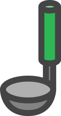 Günlük ihtiyaçlarla ilgili tek renk simgesi ev gereçleri kepçesi