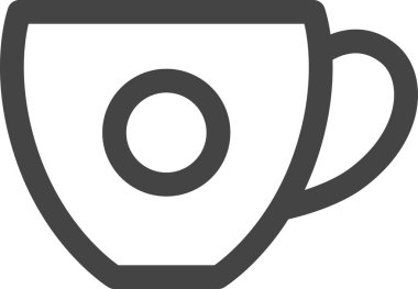 Satır çizimi günlük gereksinimler ev aletleri ile ilgili tek öge simgesi fincan