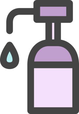 Günlük ihtiyaçlarla ilgili tek renk simgesi ev aletleri şampuan şişesi