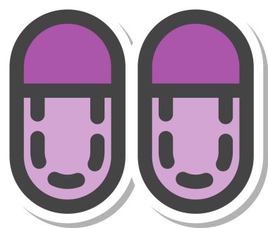 Çıkartma Günlük Gereksinimler Ev aletleri İlgili tek parça simge Terlikleri