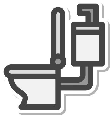 Çıkartma Günlük Gereksinimler Ev aletleri İlgili tek parça simgesi Tuvalet