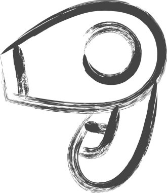 Fırça ile yazılmış günlük ihtiyaçlar ev aletleri ile ilgili tek öge ikon saç kurutma makinesi