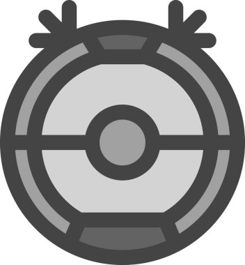 Günlük ihtiyaçlarla ilgili tek renk simgesi ev aletleri Robot elektrikli süpürge