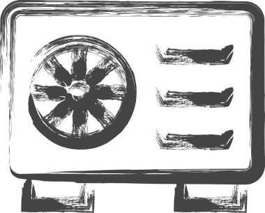 Günlük ihtiyaçlarla ilgili tek öge simgesi ev aletleri açık hava ünitesi