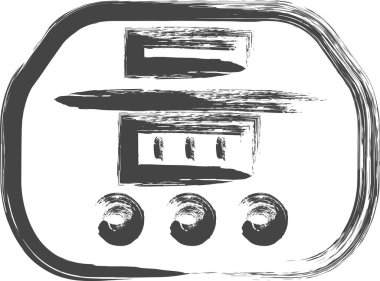 Fırça ile yazılan ev gereçleri ile ilgili tek öge simgesi: Pirinç fırını