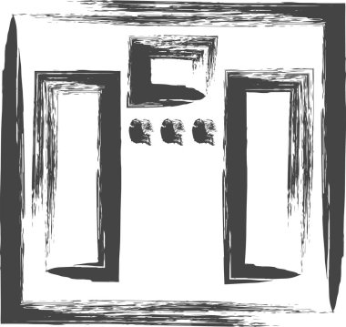 Fırça ile yazılmış günlük ihtiyaçlar ev aletleri ile ilgili tek parça simgesi ağırlık ölçeği