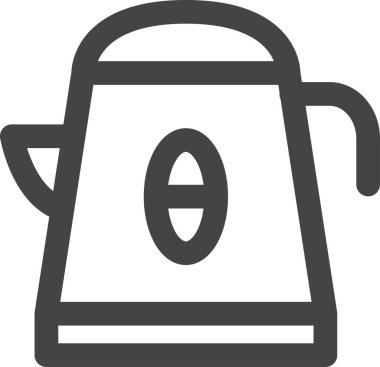 Günlük ihtiyaçlarla ilgili tek öğe simgesi çizimi ev aletleri elektrikli su ısıtıcısı
