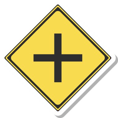 Bir tabelanın tek bir çizimi Togata yolunda bir yol ayrımı var.