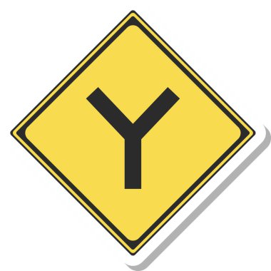 Y şeklindeki yol kesişiminin tek bir gösterimi